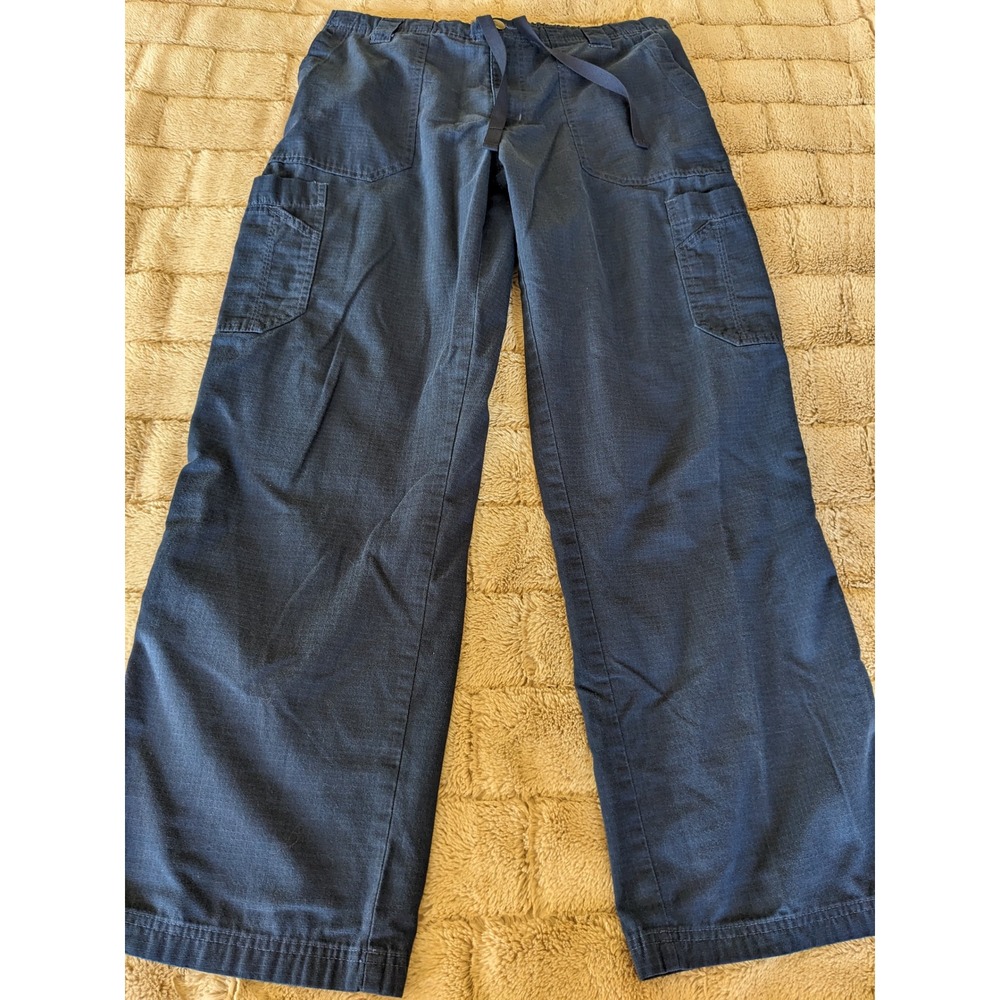 Carhartt C54108 Navy Blue Ripstop Cargo Scrub Pants Medium Regular Drawstring